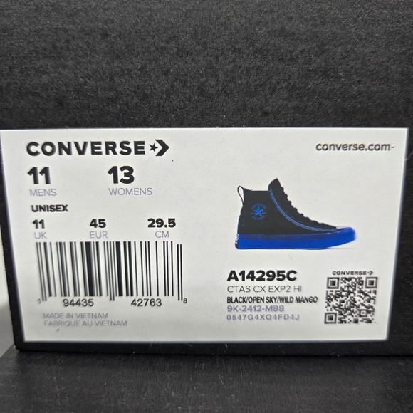Converse Chuck Taylor All Star CX EXP2 High Black Open Sky Men's Shoes Size 11 - Picture 8 of 8